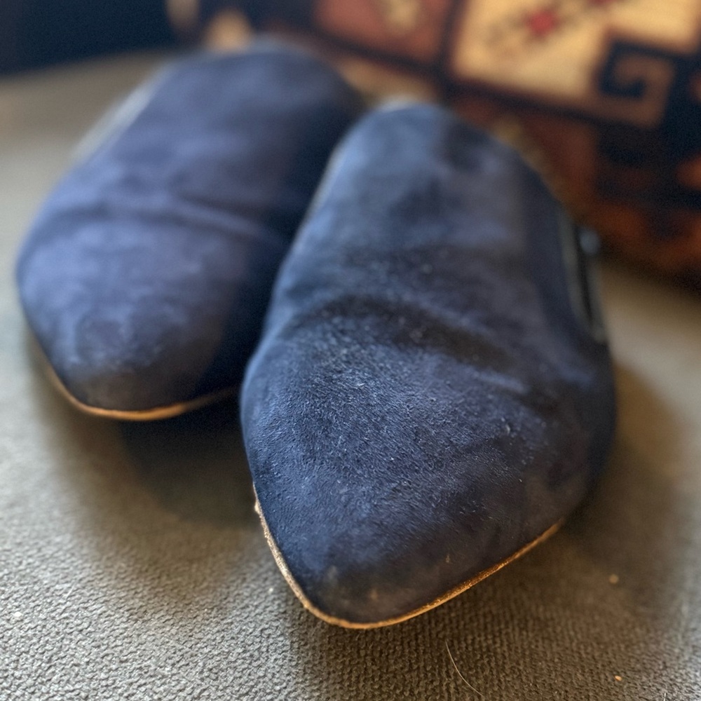 Jenni Kayne Dark Blue Suede Mules - Picture 4 of 9